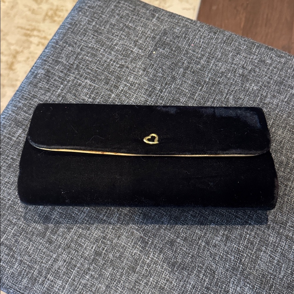 Victoria’s Secret black crushed velvet clutch